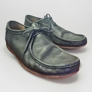 Clarks Shoes Mens Size 12 Gray Suede Wallabee Low Rise Gum Sole Moc Toe Slip On